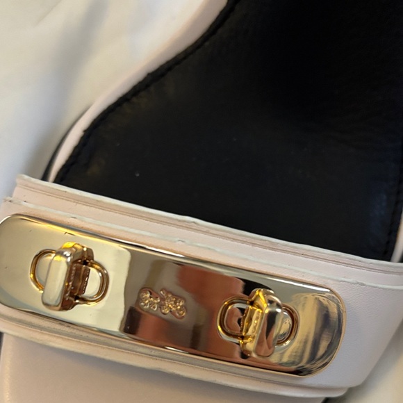 Coach Black and White Strappy  Heeled Sandals - Picture 5 of 6